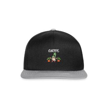 Gnome de jardin Gnope - Casquette snapback - noir/gris - Devant