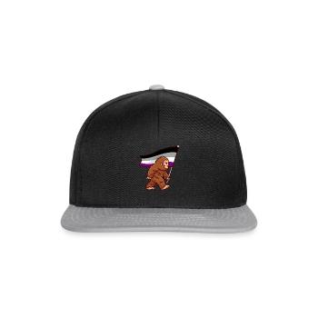 Bigfoot Asexual Pride Ace Flag Couleurs Sasquatch - Casquette snapback - noir/gris - Devant