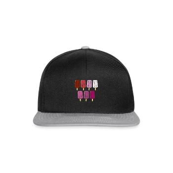 Lesbian Flag Popsicles 4th of July Subtle Pride - Snapback Cap - black/grey - Front