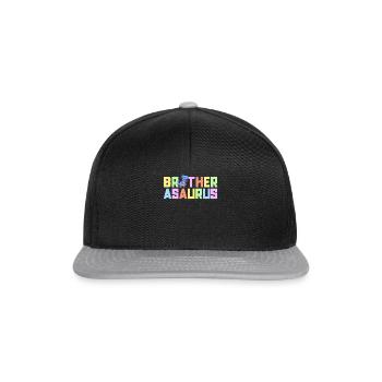 Bruder Asaurus Dinosaurier Geburtstagsfeier TRex - Snapback Cap - Schwarz/Grau - Vorne