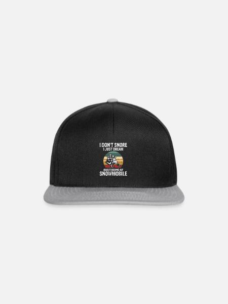 Motorschlittenfahrer und Schneemobil Design - Snapback Cap - Schwarz/Grau