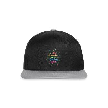 Meine Lieblingsfarbe ist Weihnachtsbeleuchtung Weihnachten - Snapback Cap - Schwarz/Grau - Vorne