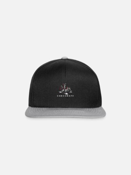 Checkmate Schachkönigin Schachspieler - Snapback Cap - Schwarz/Grau