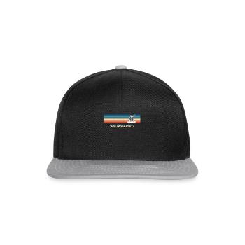 Snowboard Retro Vintage Snowboarder - Snapback Cap - Schwarz/Grau - Vorne