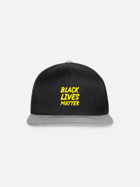 Black Lives Matter BLM Buchstaben - Snapback Cap - Schwarz/Grau