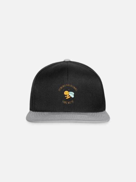 Optimismus Sumsi mit Po Bienen Imker - Snapback Cap - Schwarz/Grau