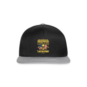 Amerikanisches Prepper Outfit Amerika - Snapback Cap - Schwarz/Grau - Vorne