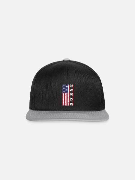 Patriotische Krankenschwester, - Snapback Cap - Schwarz/Grau