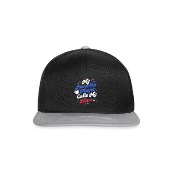 Baseball Nana Retro Oma Mein Lieblingsspieler - Snapback Cap - Schwarz/Grau - Vorne