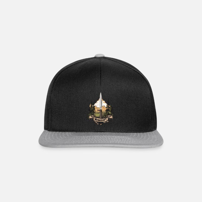 Bushcraft - Snapback Cap - Schwarz/Grau