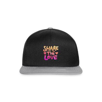 Partagez l’amour - rendez le monde meilleur - Casquette snapback - noir/gris - Devant