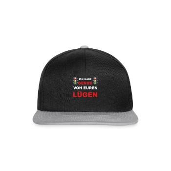 Stoppt die Ampel - ich hab genug von euren Lügen - Snapback Cap - Schwarz/Grau - Vorne