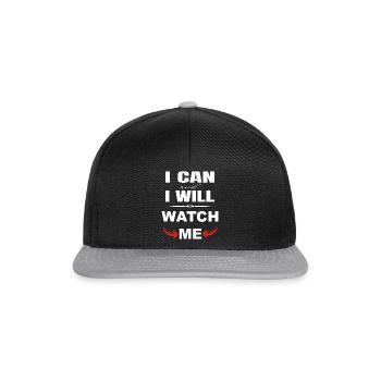 Je peux et je le ferai, regardez-moi - Casquette snapback - noir/gris - Devant