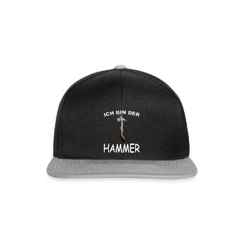 Ich bin der Hammer, lustiges Werkzeug Humor Design - Snapback Cap - Schwarz/Grau - Vorne