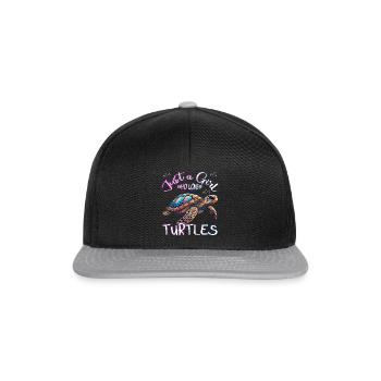 Juste une fille qui aime les tortues - Casquette snapback - noir/gris - Devant