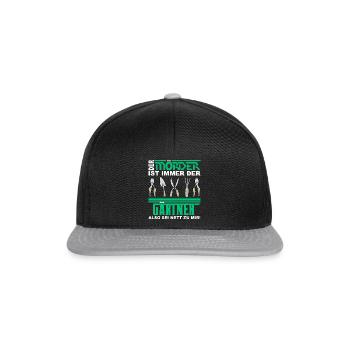 Gärtner Opa Vater Garten Gartenarbeit Hobby - Snapback Cap - Schwarz/Grau - Vorne