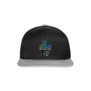 WASD Aim Gaming Zocken Videospiel, PC, Computer - Snapback Cap - Schwarz/Grau - Vorne
