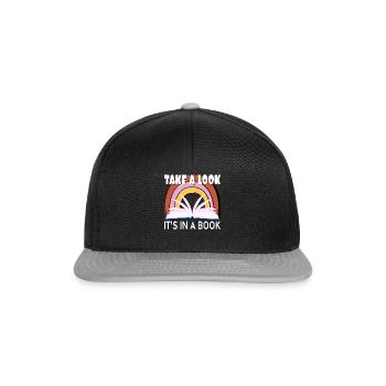 Take a Look It's In A Book Vintage Bookworm - Snapback Cap - black/grey - Front
