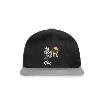 My dog thinks I'm cool - Snapback Cap - black/grey - Front