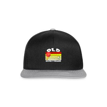 Old Butterfly Hand Table Tennis Design - Snapback Cap - black/grey - Front