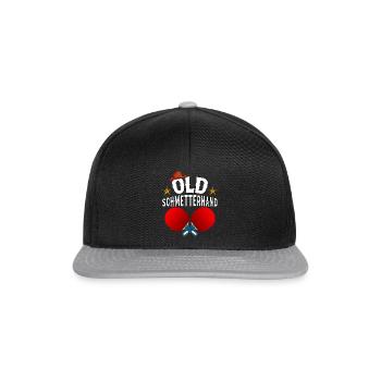 Old Butterfly Hand Table Tennis Design - Snapback Cap - black/grey - Front