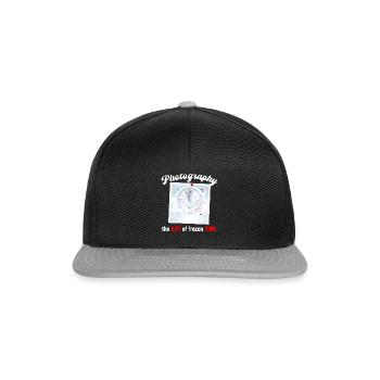 Photography is the art of frozen time - Snapback Cap - black/grey - Front