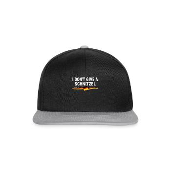 I dont give a Schnitzel - lustiges Humor Design - Snapback Cap - Schwarz/Grau - Vorne