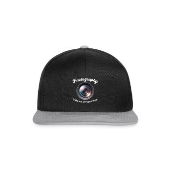 Photography is the art of frozen time - Snapback Cap - black/grey - Front
