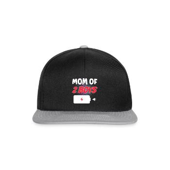 Maman de 2 garçons - Casquette snapback - noir/gris - Devant