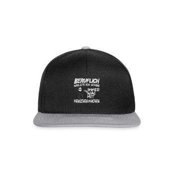 Beruflich was mit Menschen machen - Sensenmann - Snapback Cap - Schwarz/Grau - Vorne