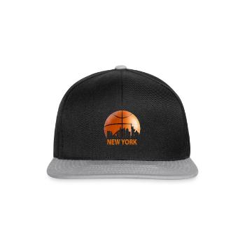 Horizon de basket-ball vintage de New York - Casquette snapback - noir/gris - Devant