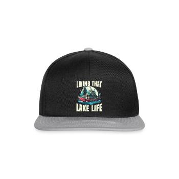 Living that lake life - Snapback Cap - Schwarz/Grau - Vorne