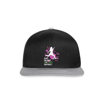 Eat Sleep Soccer Repeat - Soccer Player - Snapback Cap - black/grey - Front