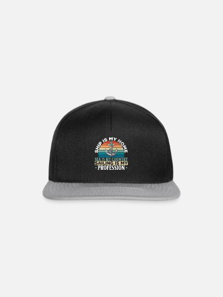 Seemann Schiffsberuf Seemann Seesegeln - Snapback Cap - Schwarz/Grau