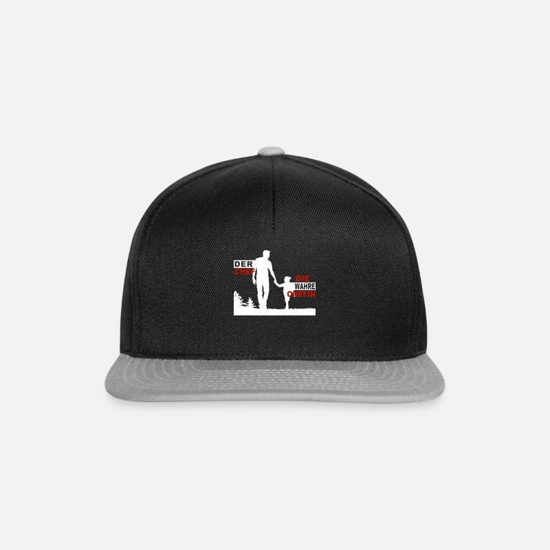 Der Chef die wahre Chefin Papa & Tochter - Snapback Cap - Schwarz/Grau