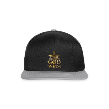 I Read The Final Chapter, God Wins - Snapback Cap - Schwarz/Grau - Vorne