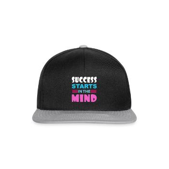 Success starts in the mind - Snapback Cap - black/grey - Front