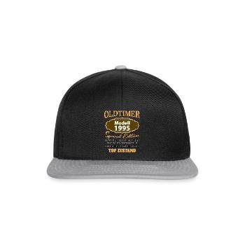 Vintage Model 1995 Well Preserved Funny Birth Tag - Snapback Cap - black/grey - Front