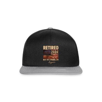 Retraité 2024 - plus mon problème - Casquette snapback - noir/gris - Devant