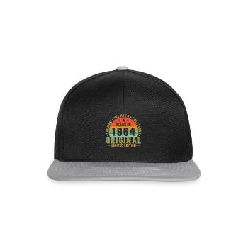 Vinatge 1964 Geburtstagsgeschenk - Snapback Cap - Schwarz/Grau - Vorne