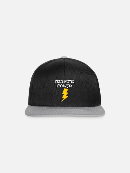 Geschwister Power - Snapback Cap - Schwarz/Grau