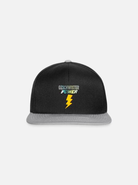 Geschwister Power - Snapback Cap - Schwarz/Grau