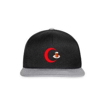 Turkish Tea - Türkischer Tee - Heimatliebe - Snapback Cap - Schwarz/Grau - Vorne