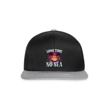 Long time no sea - lange Zeit kein Meer - Snapback Cap - black/grey - Front