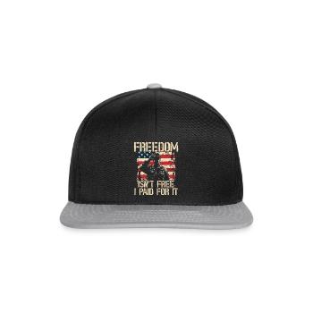 Freedom isn't fee - I paid for it - Army Soldat - Snapback Cap - black/grey - Front