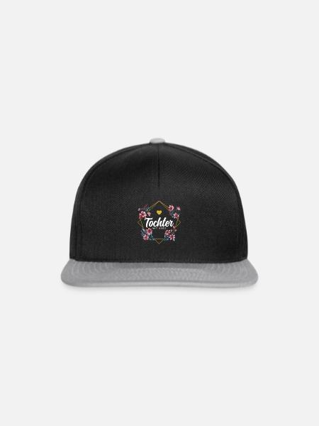 Tochter mit Herz - Snapback Cap - Schwarz/Grau