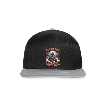 A Little Dirt Never Hurt Quad Biking Adventure De - Snapback Cap - Schwarz/Grau - Vorne