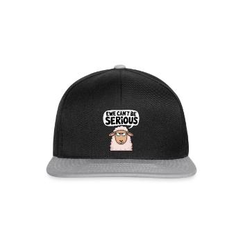 Ewe ne peut pas être sérieux - conception de mouton drôle - Casquette snapback - noir/gris - Devant