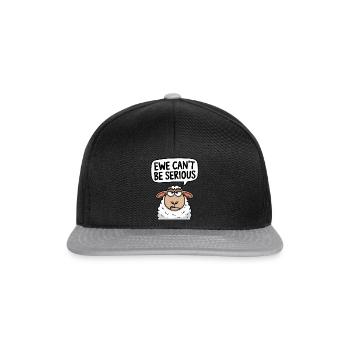 Ewe ne peut pas être sérieux - conception de mouton drôle - Casquette snapback - noir/gris - Devant