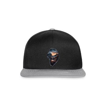 Löwe Wandern Lion Hiking design - Snapback Cap - Schwarz/Grau - Vorne